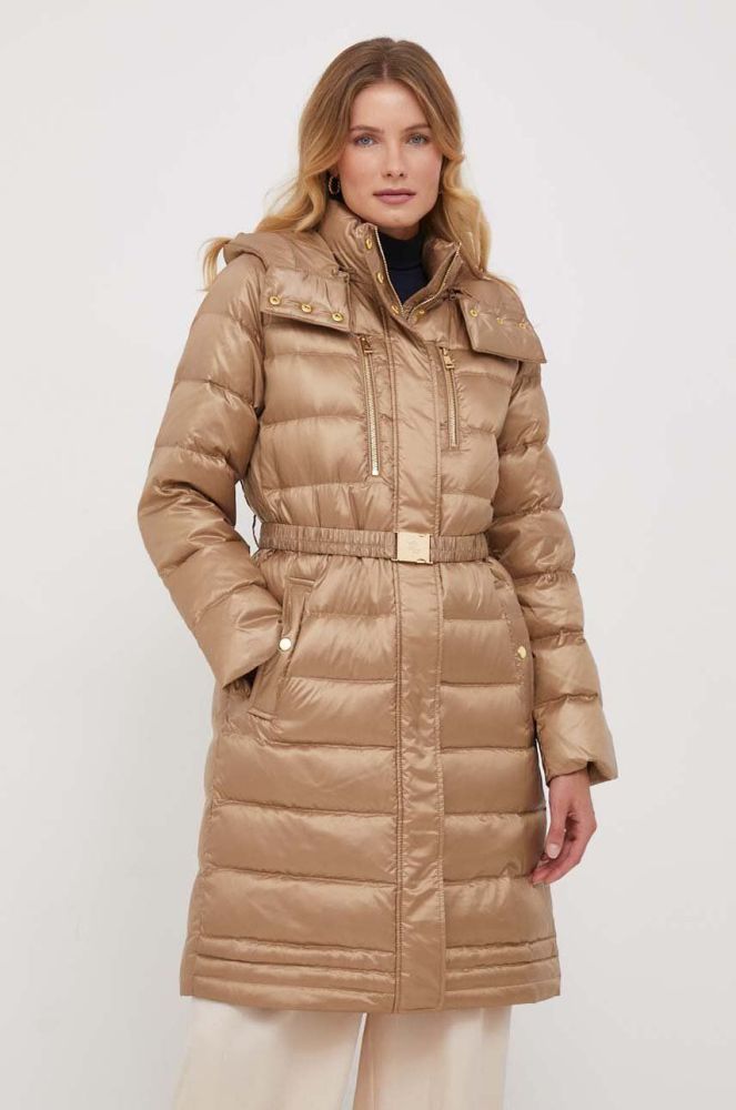Пухова куртка Lauren Ralph Lauren жіноча колір бежевий зимова (3571518)