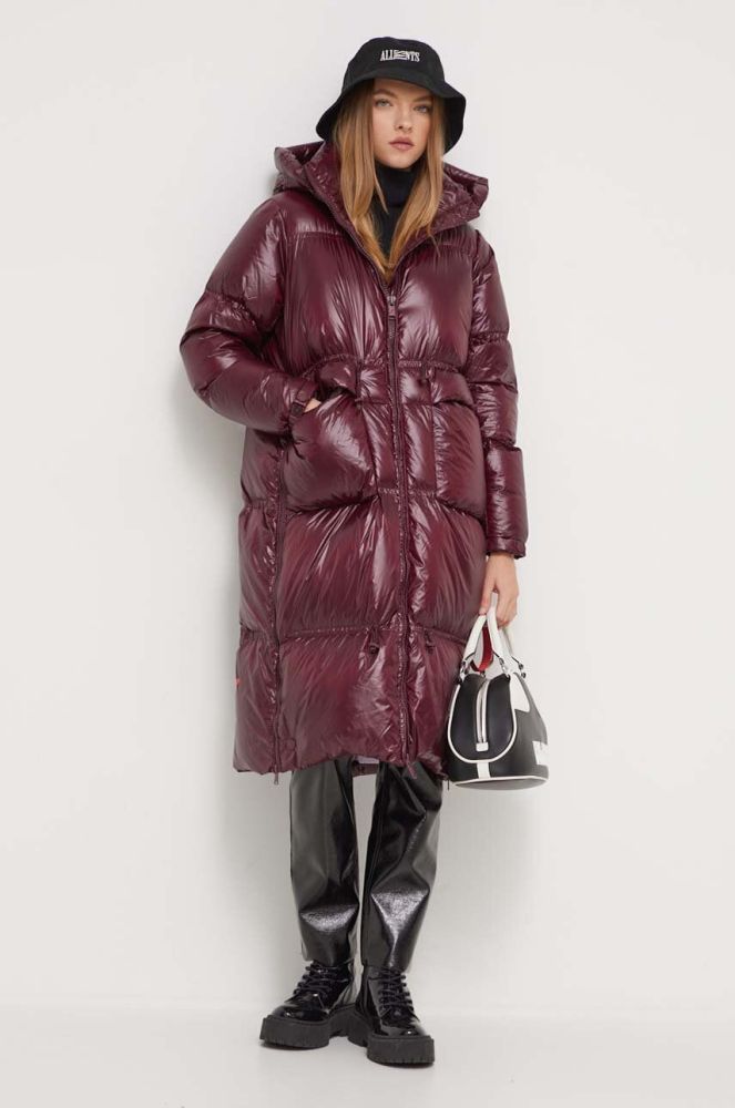 Пухова куртка After Label жіноча колір бордовий зимова (3567386)