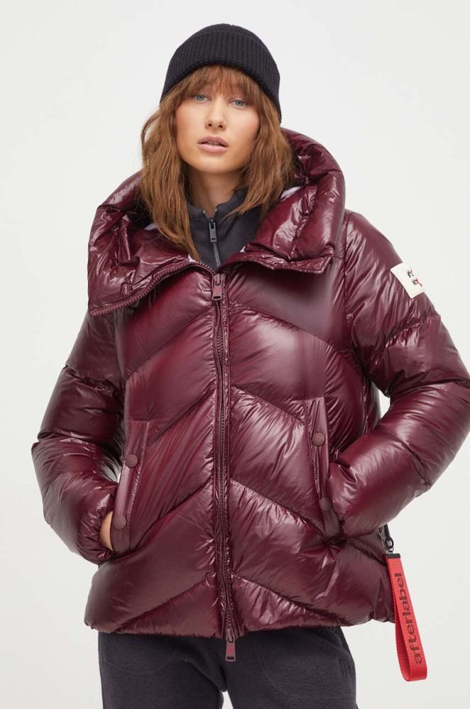 Пухова куртка After Label жіноча колір бордовий зимова (3650720)