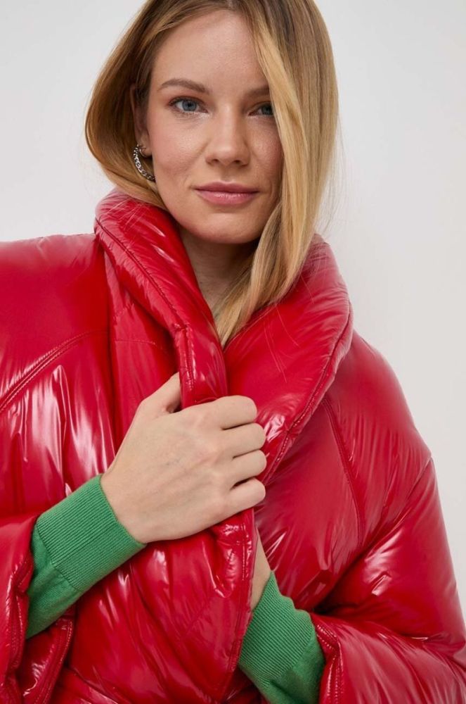 Куртка Patrizia Pepe жіноча колір червоний зимова oversize фото 4