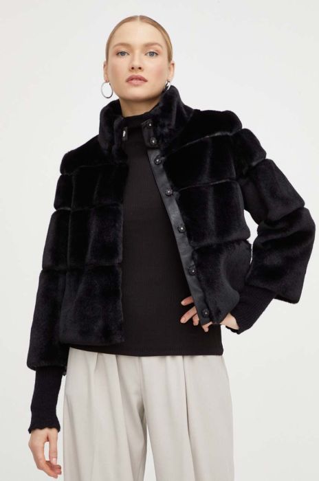 Куртка Patrizia Pepe жіноча колір чорний перехідна (3541670)