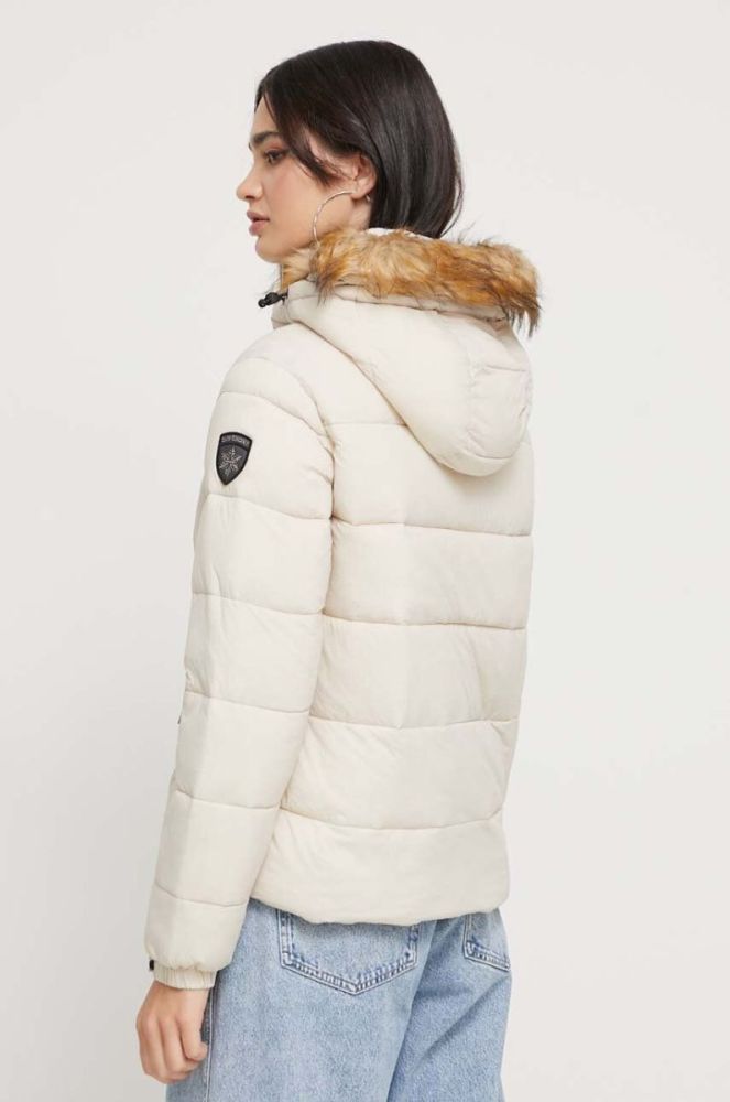 Куртка Superdry жіноча колір бежевий зимова (3605762) фото 3