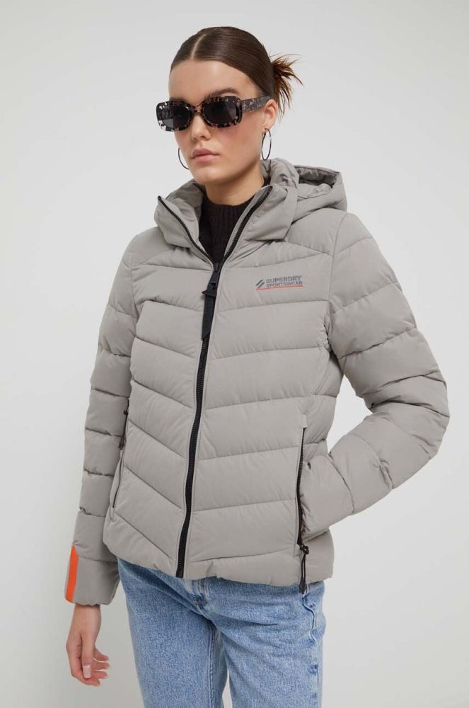 Куртка Superdry жіноча колір сірий зимова