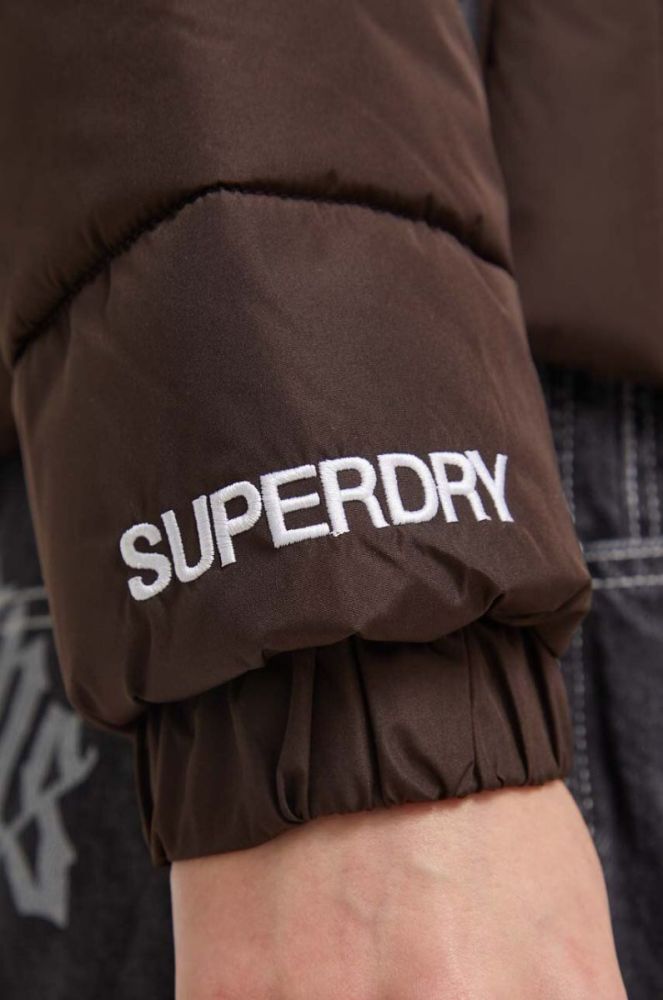 Куртка Superdry жіноча колір коричневий зимова (3574953) фото 5