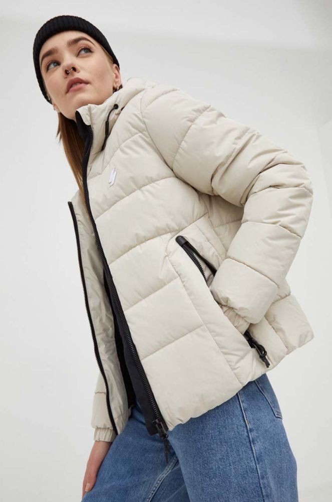 Куртка Superdry жіноча колір бежевий зимова (3492858)