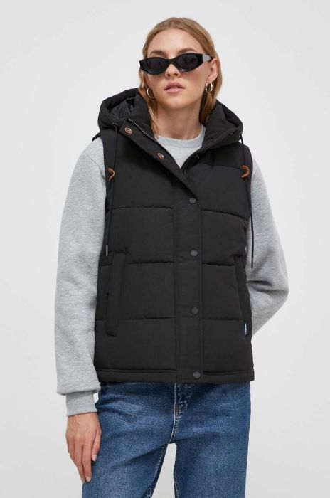 Безрукавка Superdry жіночий колір чорний зимовий (3676013)
