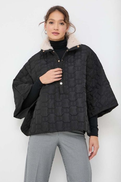 Пончо Twinset жіночий колір чорний перехідна