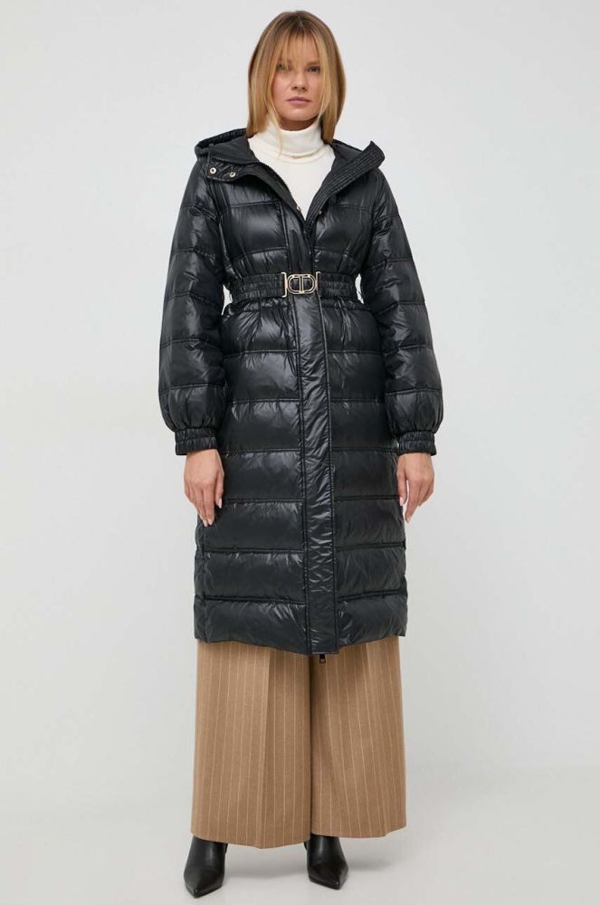 Пухова куртка Twinset жіноча колір чорний зимова (3609813)