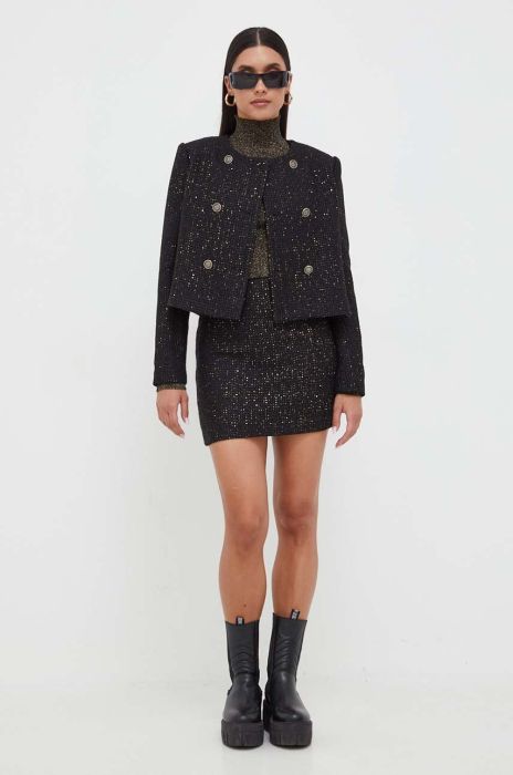 Піджак з домішкою вовни Twinset колір чорний двобортний