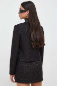 Піджак з домішкою вовни Twinset колір чорний двобортний