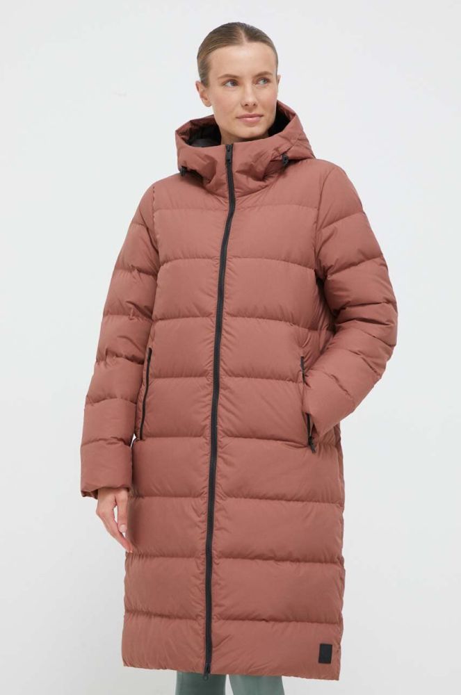 Пухова куртка Jack Wolfskin жіноча колір коричневий зимова (3477468)