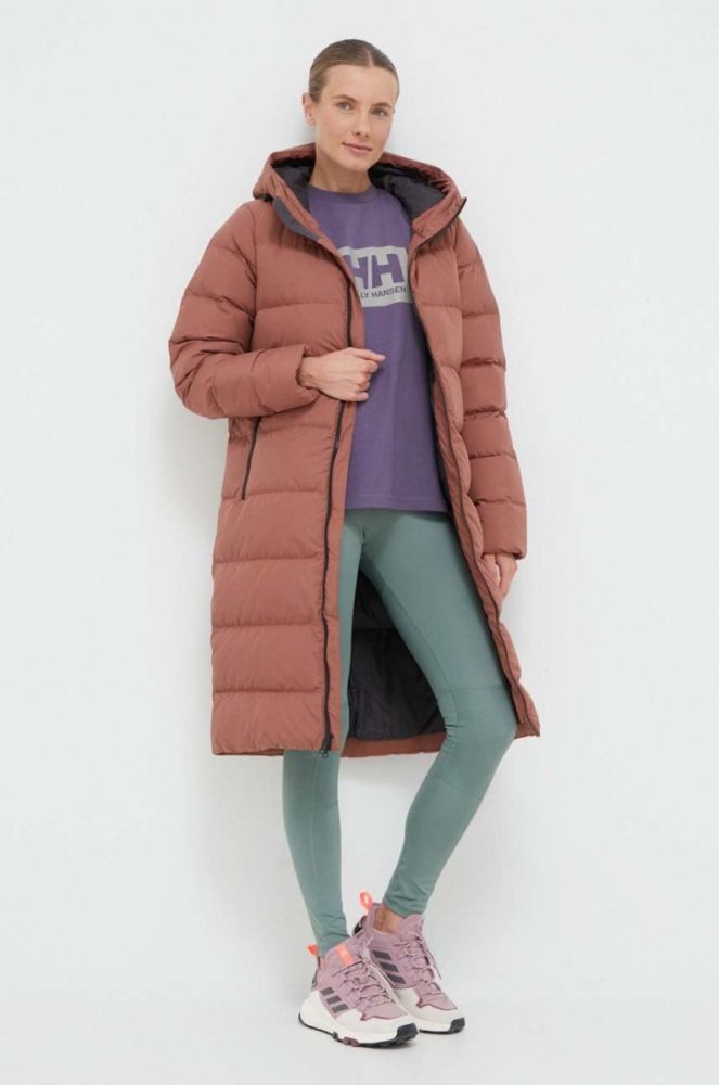 Пухова куртка Jack Wolfskin жіноча колір коричневий зимова (3477468) фото 2
