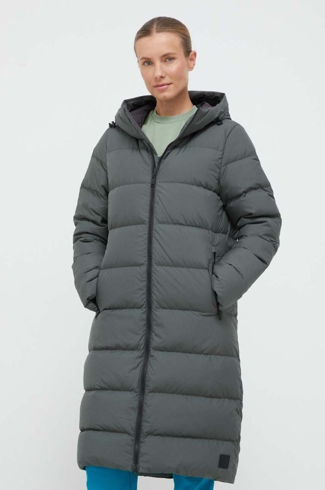 Пухова куртка Jack Wolfskin жіноча колір сірий зимова (3477464)