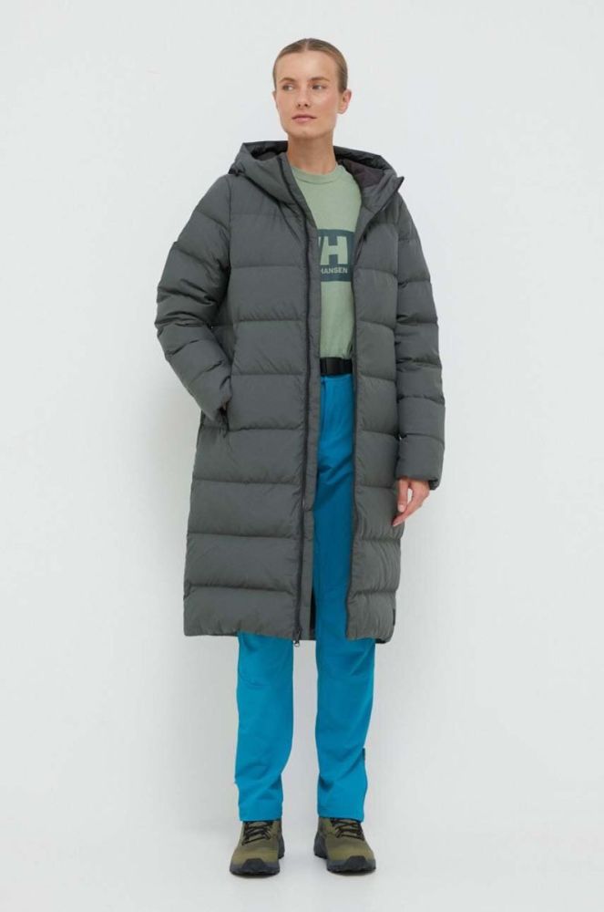 Пухова куртка Jack Wolfskin жіноча колір сірий зимова (3477464) фото 2