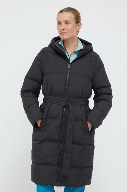 Пухова куртка Jack Wolfskin жіноча колір чорний зимова