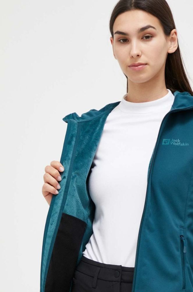 Куртка outdoor Jack Wolfskin Windhain Hoody колір бірюзовий фото 6