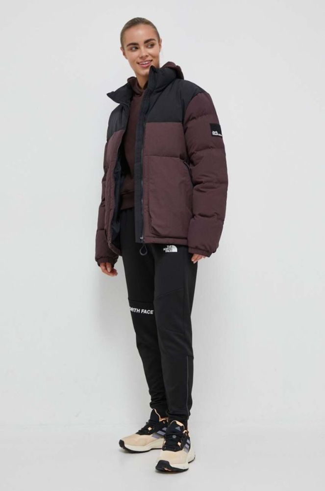 Пухова куртка Jack Wolfskin жіноча зимова колір фіолетовий фото 2