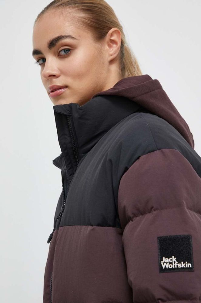 Пухова куртка Jack Wolfskin жіноча зимова колір фіолетовий фото 4