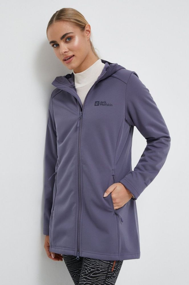 Куртка outdoor Jack Wolfskin Windhain колір фіолетовий перехідна