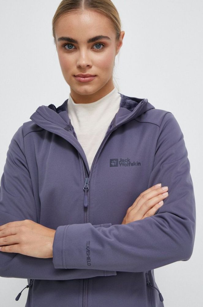 Куртка outdoor Jack Wolfskin Windhain колір фіолетовий перехідна фото 4