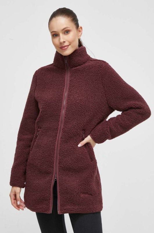 Спортивна кофта Jack Wolfskin High Curl колір бордовий фото 2