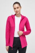 Спортивна кофта Jack Wolfskin Baiselberg колір рожевий з капюшоном однотонна