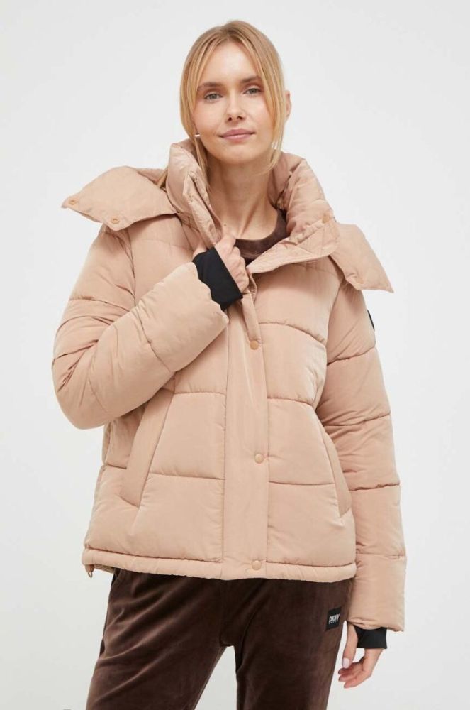 Куртка Dkny жіноча колір коричневий зимова (3446381) фото 4