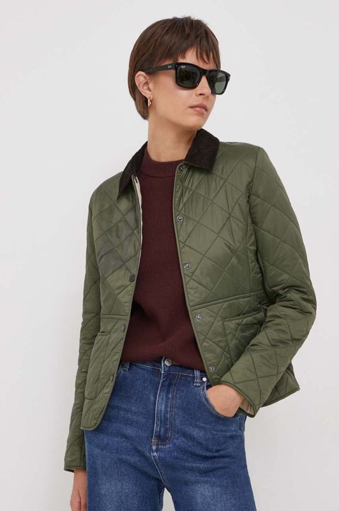 Куртка Barbour жіноча колір зелений перехідна (3634808)