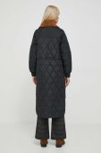 Куртка Barbour Marsett жіноча колір чорний перехідна oversize