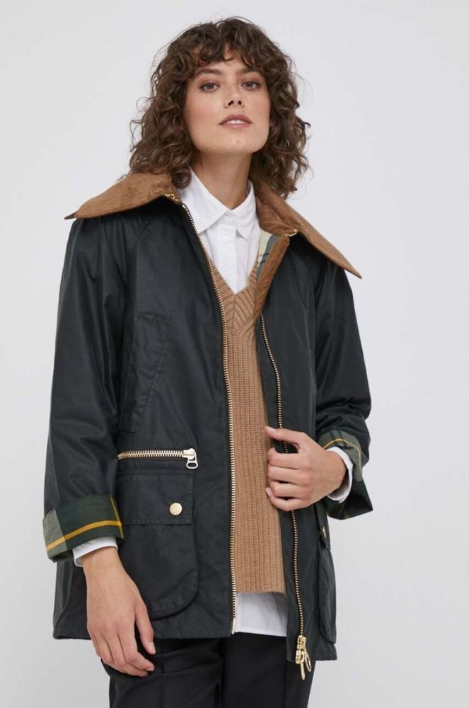 Бавовняна куртка Barbour колір зелений перехідна (3492872) фото 4
