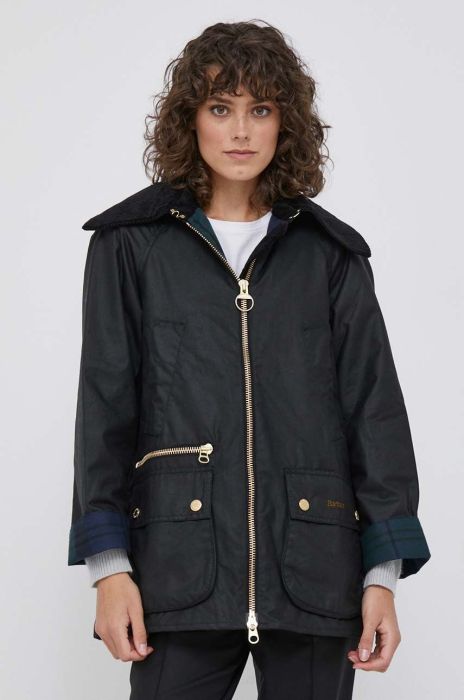 Бавовняна куртка Barbour колір чорний перехідна (3492867)