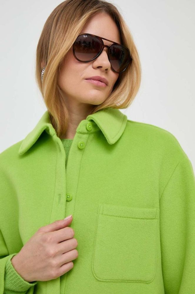 Куртка-сорочка MAX&Co. x Anna Dello Russo колір зелений перехідна oversize фото 4