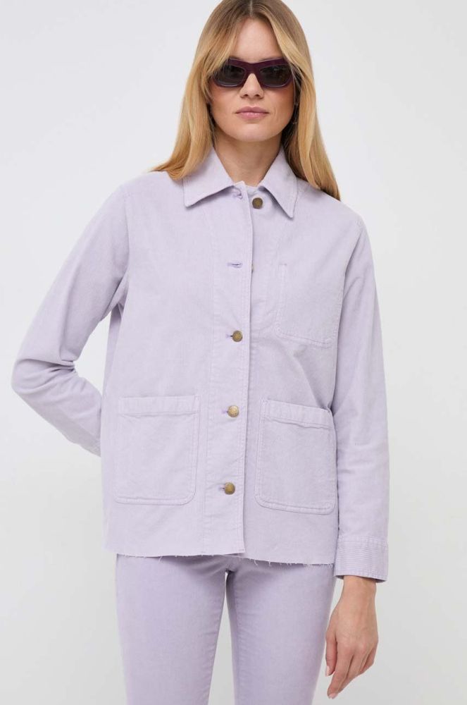 Вельветова куртка MAX&Co. колір фіолетовий перехідна oversize