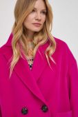 Вовняне пальто MAX&Co. колір рожевий перехідний oversize