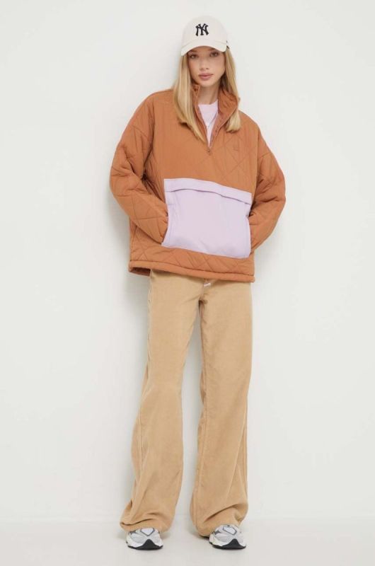 Куртка Rip Curl жіноча колір коричневий перехідна oversize