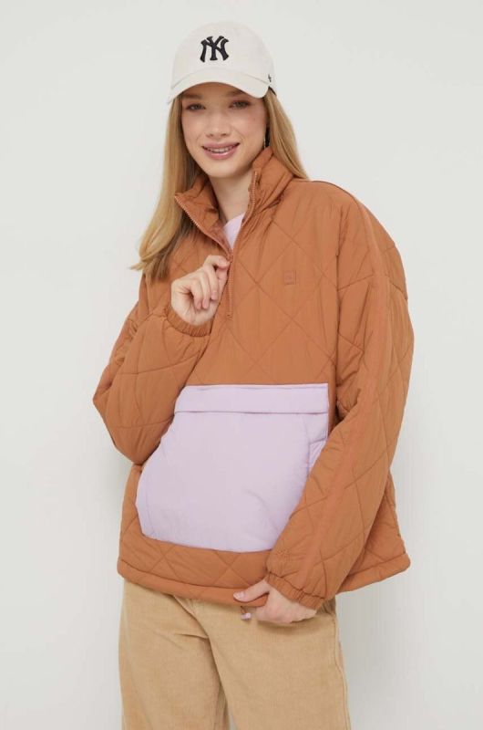 Куртка Rip Curl жіноча колір коричневий перехідна oversize фото 2