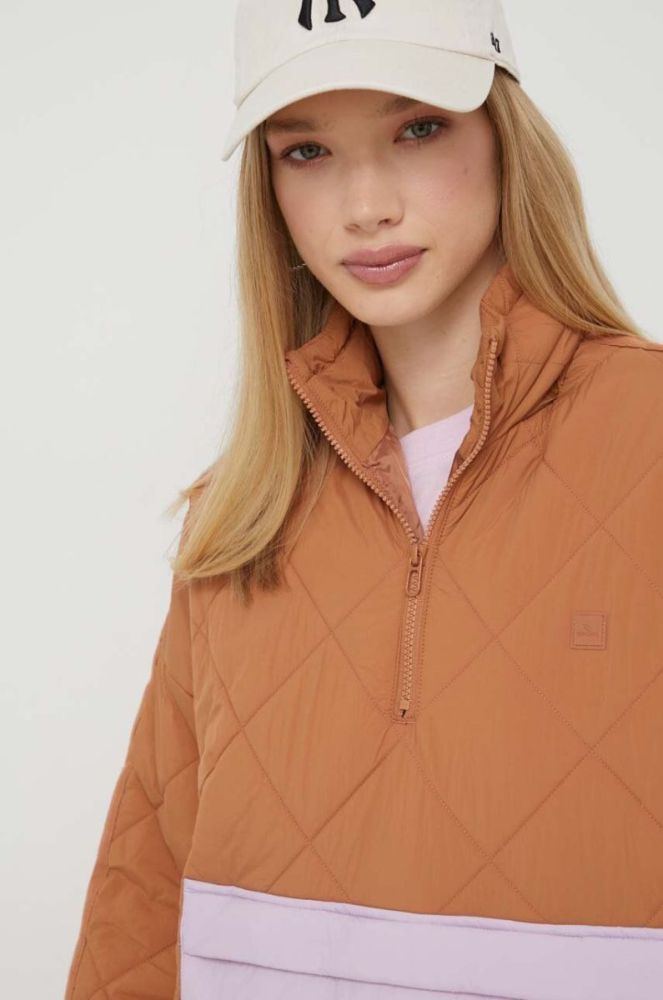 Куртка Rip Curl жіноча колір коричневий перехідна oversize фото 4