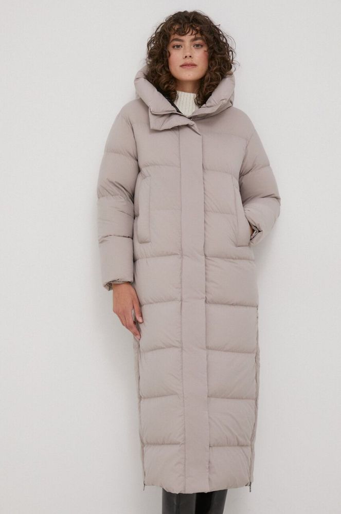 Пухова куртка Hetrego жіноча колір бежевий зимова (3638591)