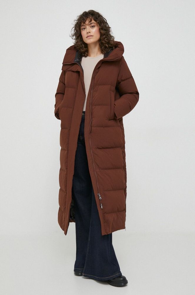 Пухова куртка Hetrego жіноча колір коричневий зимова (3638586)
