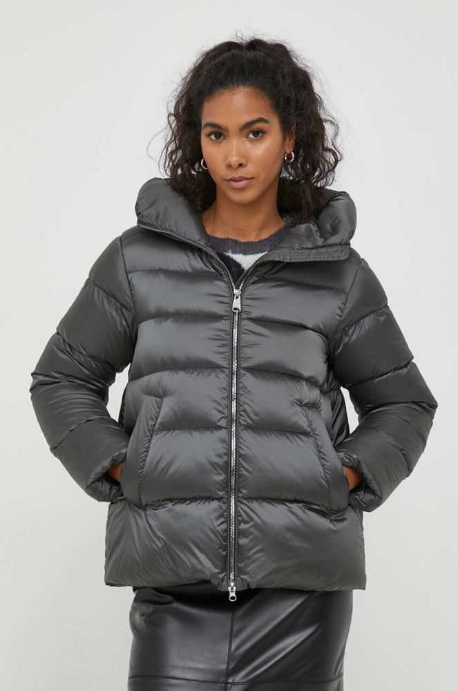Пухова куртка Hetrego жіноча колір сірий зимова (3588483)
