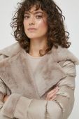Пухова куртка Hetrego жіноча колір бежевий перехідна