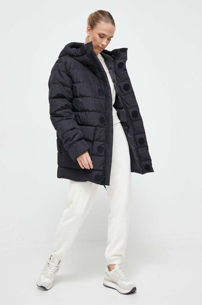 Пухова куртка Marmot жіноча колір чорний зимова oversize фото 2