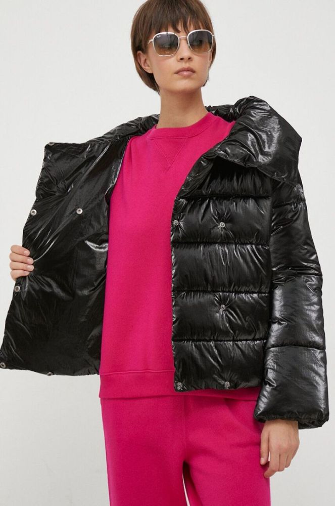 Куртка Artigli жіноча колір чорний зимова oversize фото 6