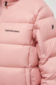Спортивна пухова куртка Peak Performance Frost колір рожевий