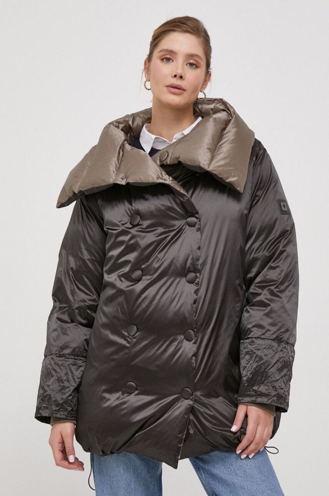 Двостороння пухова куртка Tiffi жіноча колір бежевий зимова