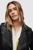 Шкіряна куртка AllSaints WL019Z BALFERN STUDDED BIKE жіноча колір чорний перехідна