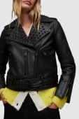 Шкіряна куртка AllSaints WL019Z BALFERN STUDDED BIKE жіноча колір чорний перехідна