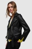 Шкіряна куртка AllSaints WL019Z BALFERN STUDDED BIKE жіноча колір чорний перехідна