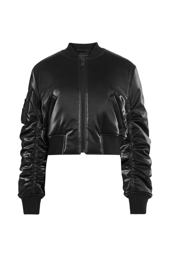 Куртка-бомбер AllSaints WO090Z CALLIE SHINE BOMBER жіночий колір чорний перехідна фото 7