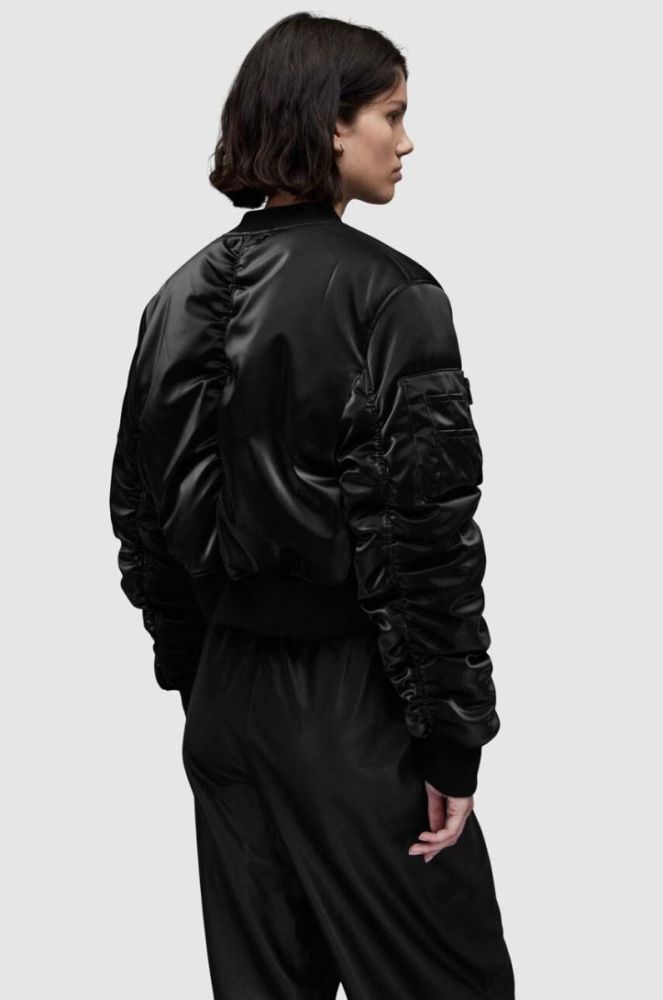 Куртка-бомбер AllSaints WO090Z CALLIE SHINE BOMBER жіночий колір чорний перехідна фото 3